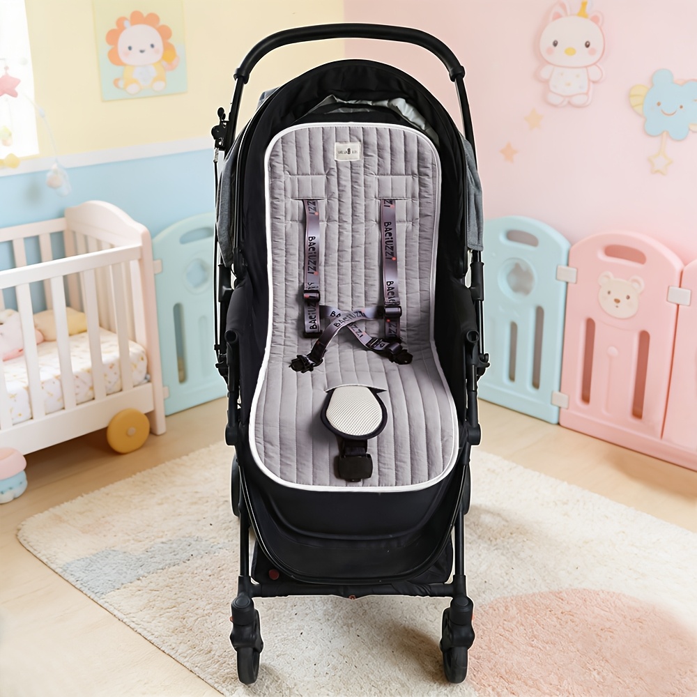 Morandi Solid Color Breathable Stroller Cushion, Quilted Soft Pushchair Pad, Newborn Travel Essential, Baby Full Gift