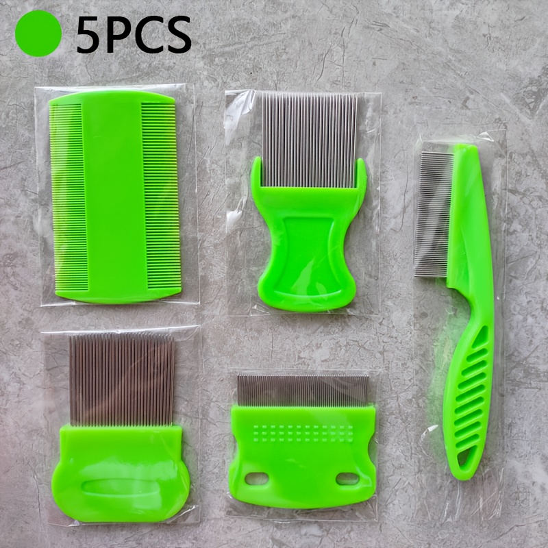TEMU Five-piece Pet Comb Set, Dog Grooming Comb, Cat Grooming Comb, Suitable For All Sizes Of Cats And Dogs, Pet Grooming And Cleaning Supplies