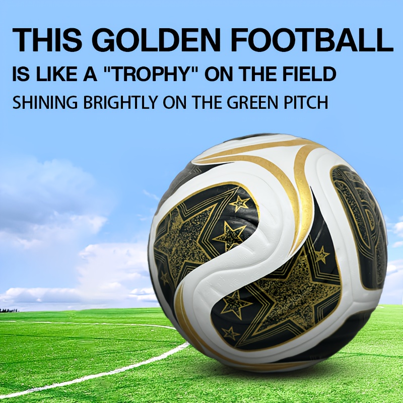 TEMU High-end Seamless Thermally Bonded Size 5 Soccer Ball, With Thickened 4.0mm Pu For Anti-slip And Wear Resistance. Highly Kick-resistant, Highly