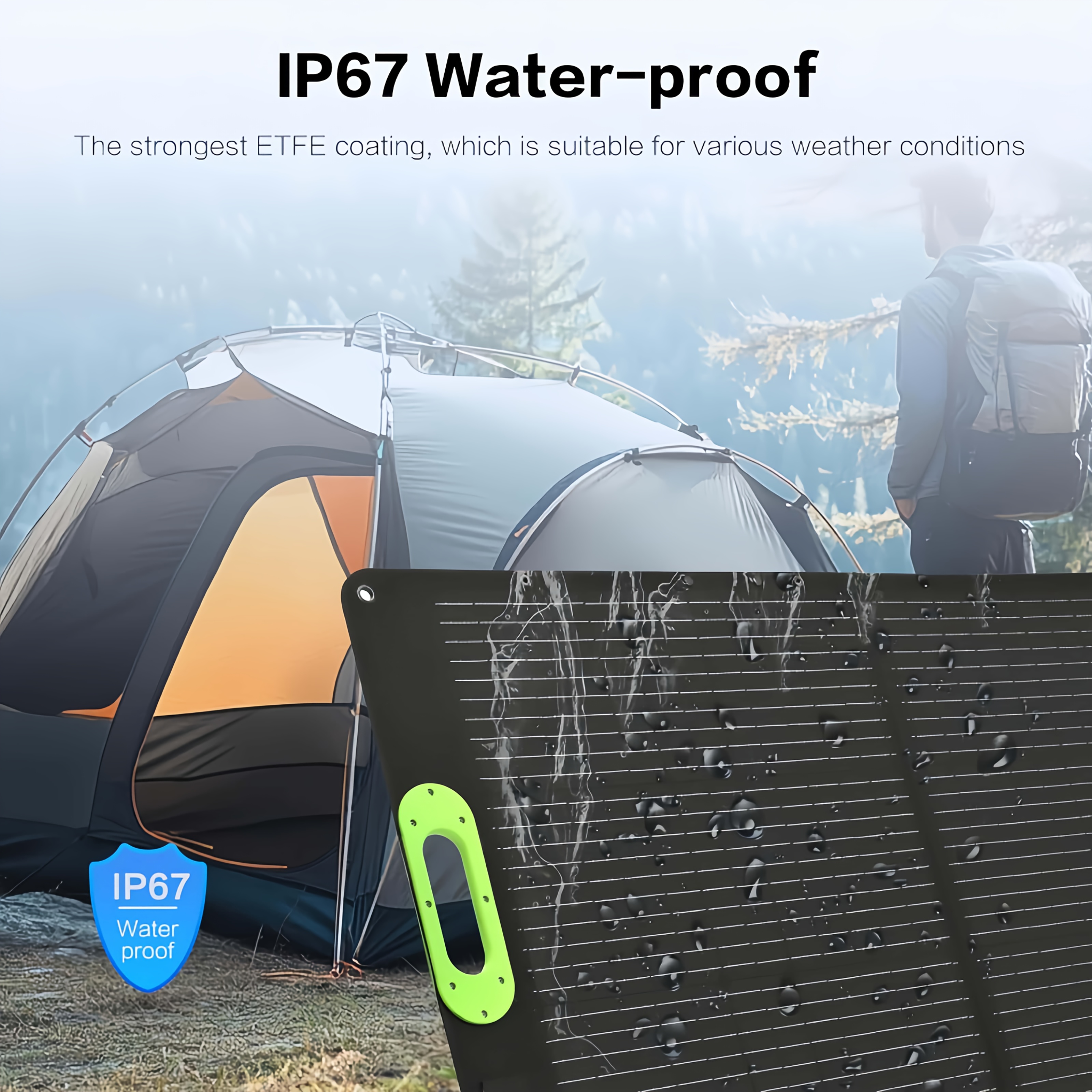 portable solar panel, portable power station foldable solar panel, built-in charging controller, with usb/type-c/pd/qc 3.0, waterproof for outdoor camping, rv travel Product details 2