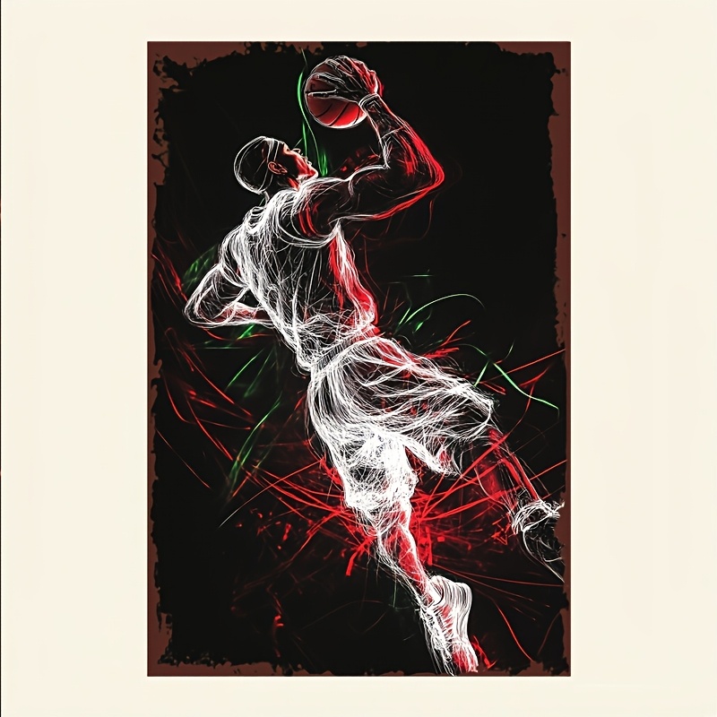 

Kit de peinture diamant pour de basket-ball, thème sportif, irréguliers sur toile, 12x18 pouces, décoration murale cadre pour salon, chambre, café