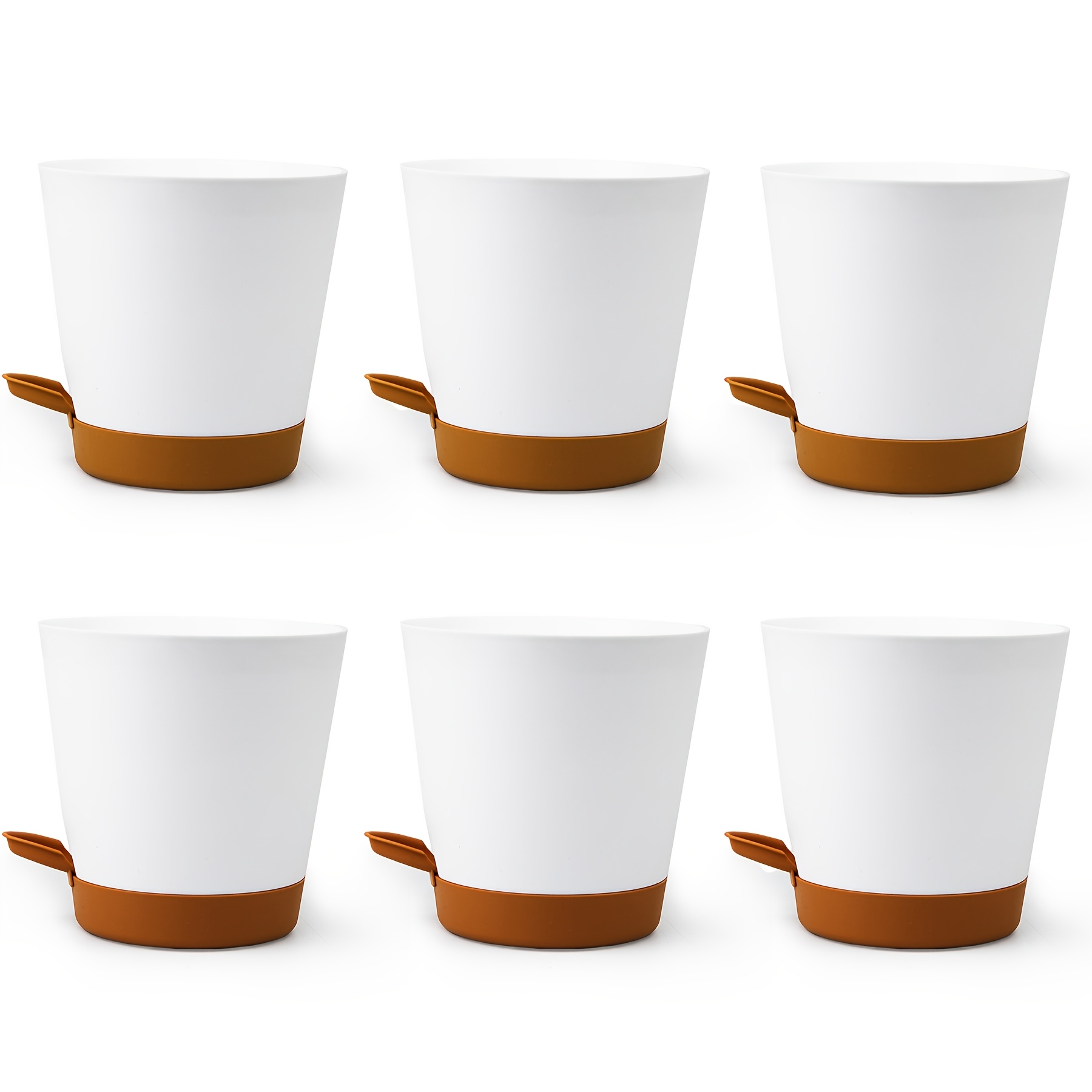 6-pack 6-inch Self-watering Plastic Planters For Indoor Plants - Low Maintenance And Prevents Overwatering