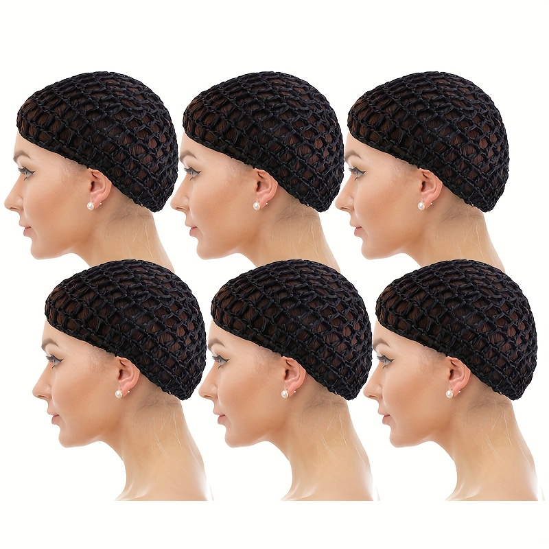 TEMU Set da 6 pezzi Copricapo da donna in maglia all'uncinetto per capelli, copertura per dormire, cuffia in rete
