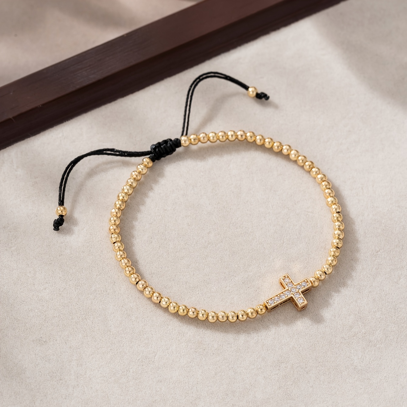 Image of 1pc Women's Fashion, Easy Synthetic Zirconia Inlaid Ccb Bead Adjustable, Banquet Party Jewelry Accessory