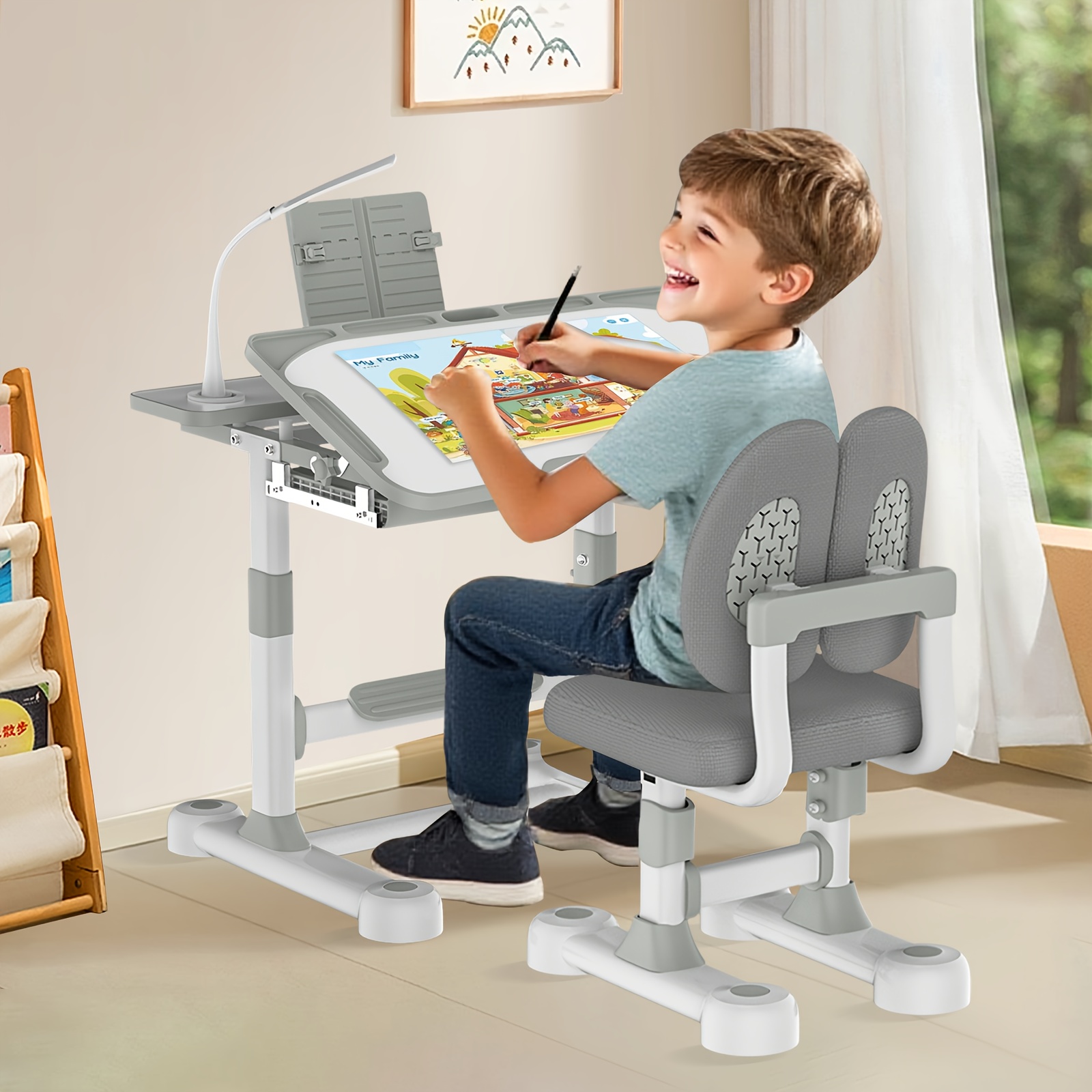 【toomuchtax】DINNER TABLE BABY-T Gymax Toddler Activity Play Dining Study Desk Kids Table & 2