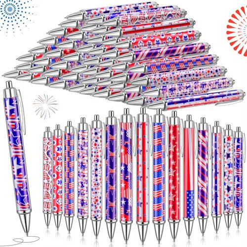 150pcs ballpoint pens bulk holiday novelty pens 0 5mm retractable black ink decorative pens for office party favor supplies women gift patriotic