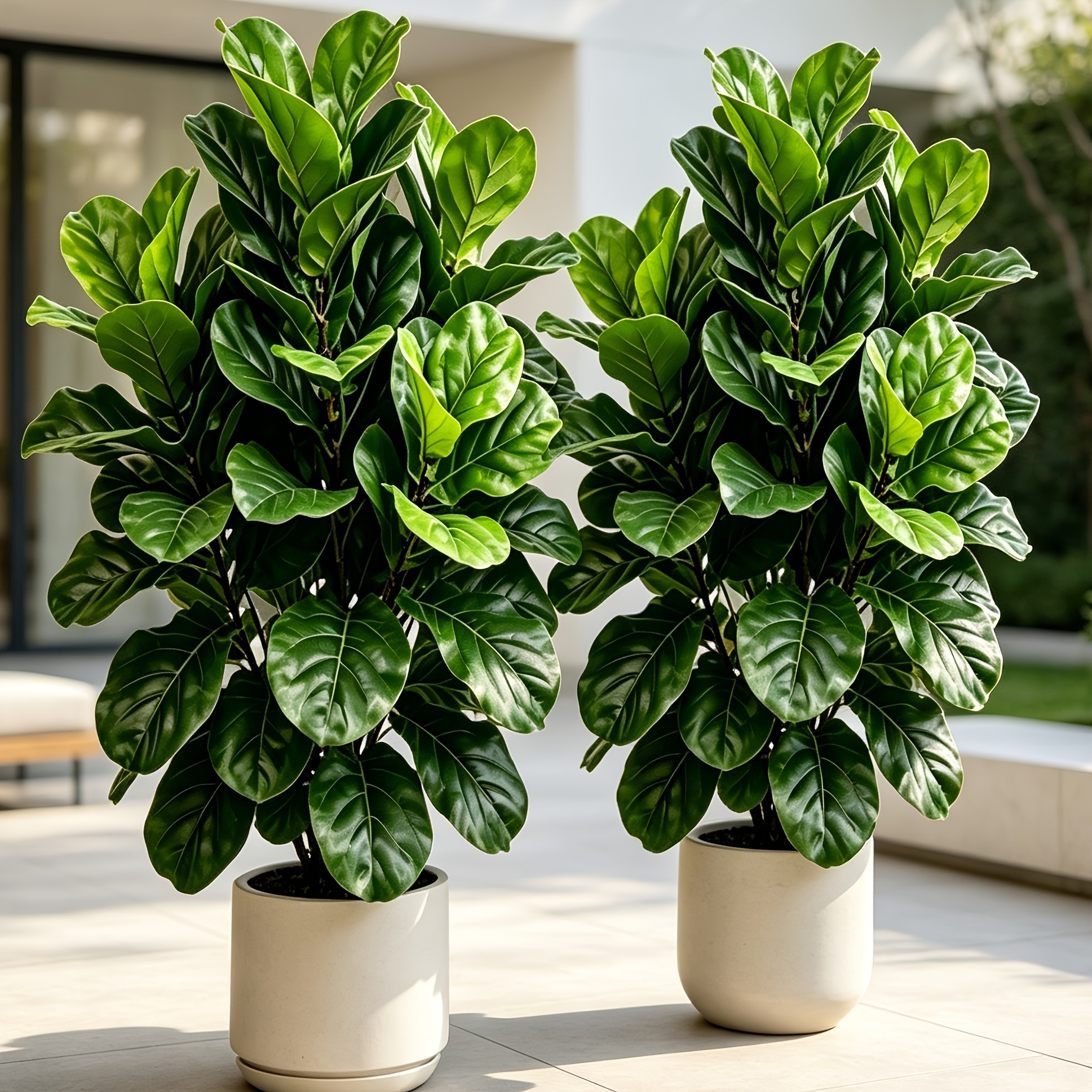 2-Piece 47.24 Inch Giant Artificial Ficus Lyrata Tree