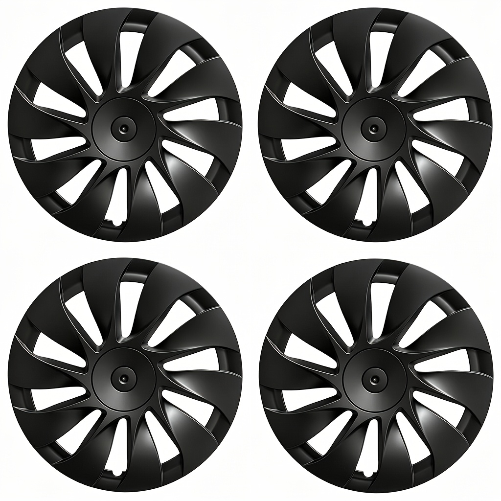 TEMU 4pcs For New Model 3 2026 18in Hubcap Rim Cover Additions Cap Automobile Wheel Cap For