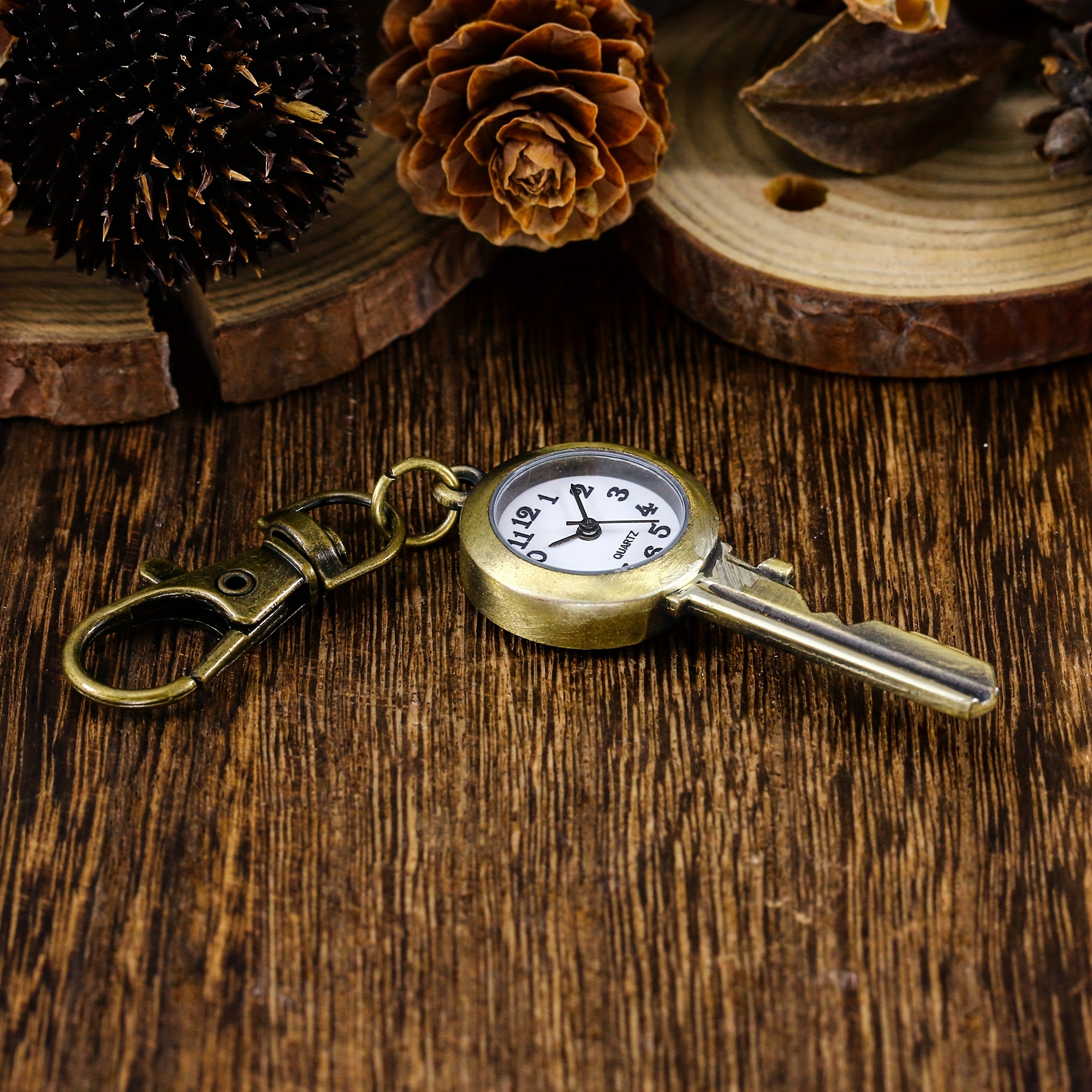 Antique Bronze Keychain Watch With Small Dial, Pocket Watch, Quartz Watch, Student Pocket Watch, Elderly Necklace…: retailer-supplied image