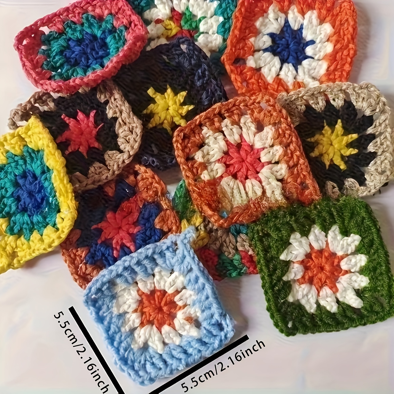 TEMU 20pcs Colorful Crochet Flower Appliques, 7-color Handmade Yarn Flower , High-quality Crochet Sewing Craft Supplies For Beginners & Experienced