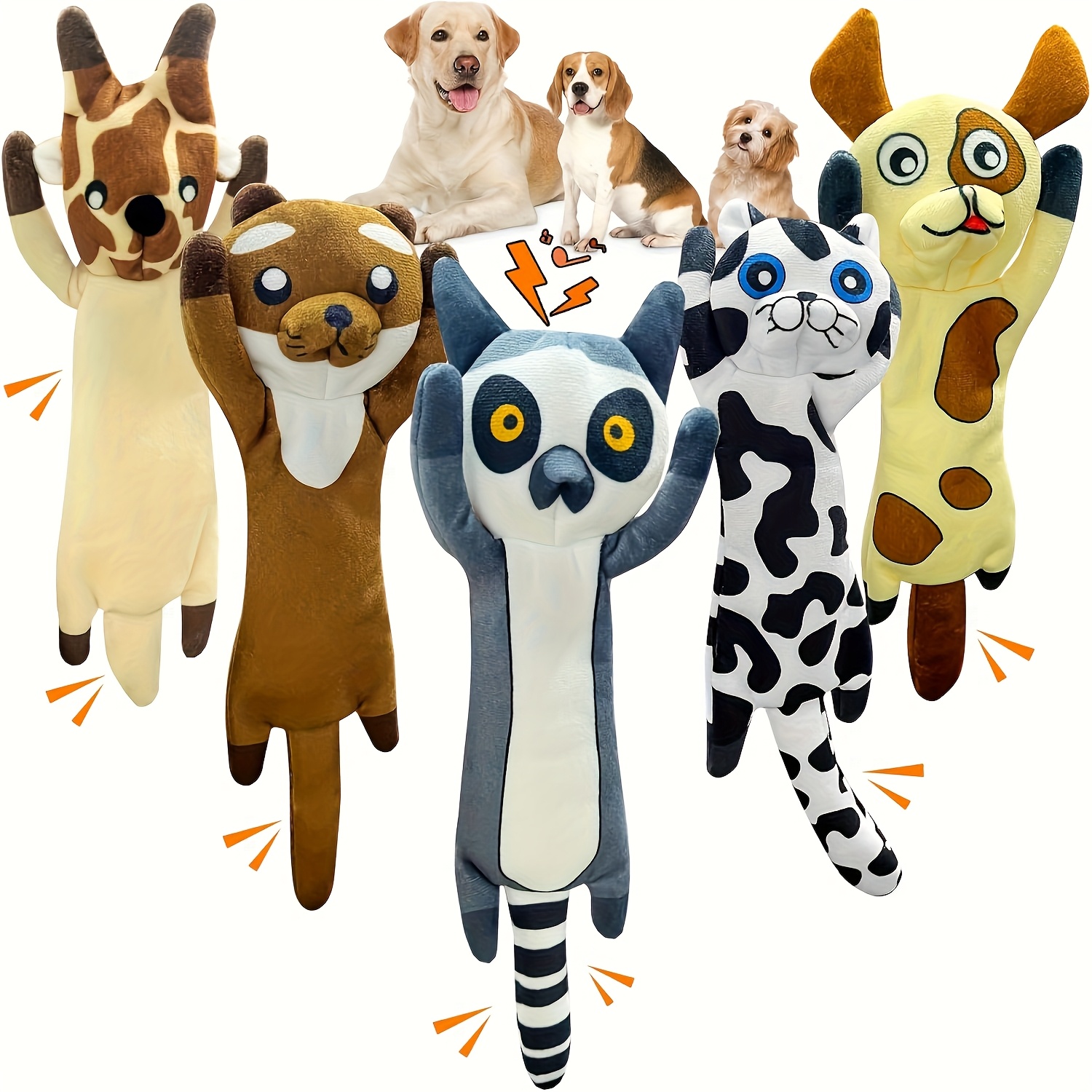 TEMU A Set Of 5 Dog Toys, Pet Crinkle Toys, Non-stuffed Animal Plush, Suitable For Large And Medium Dogs To When Bored