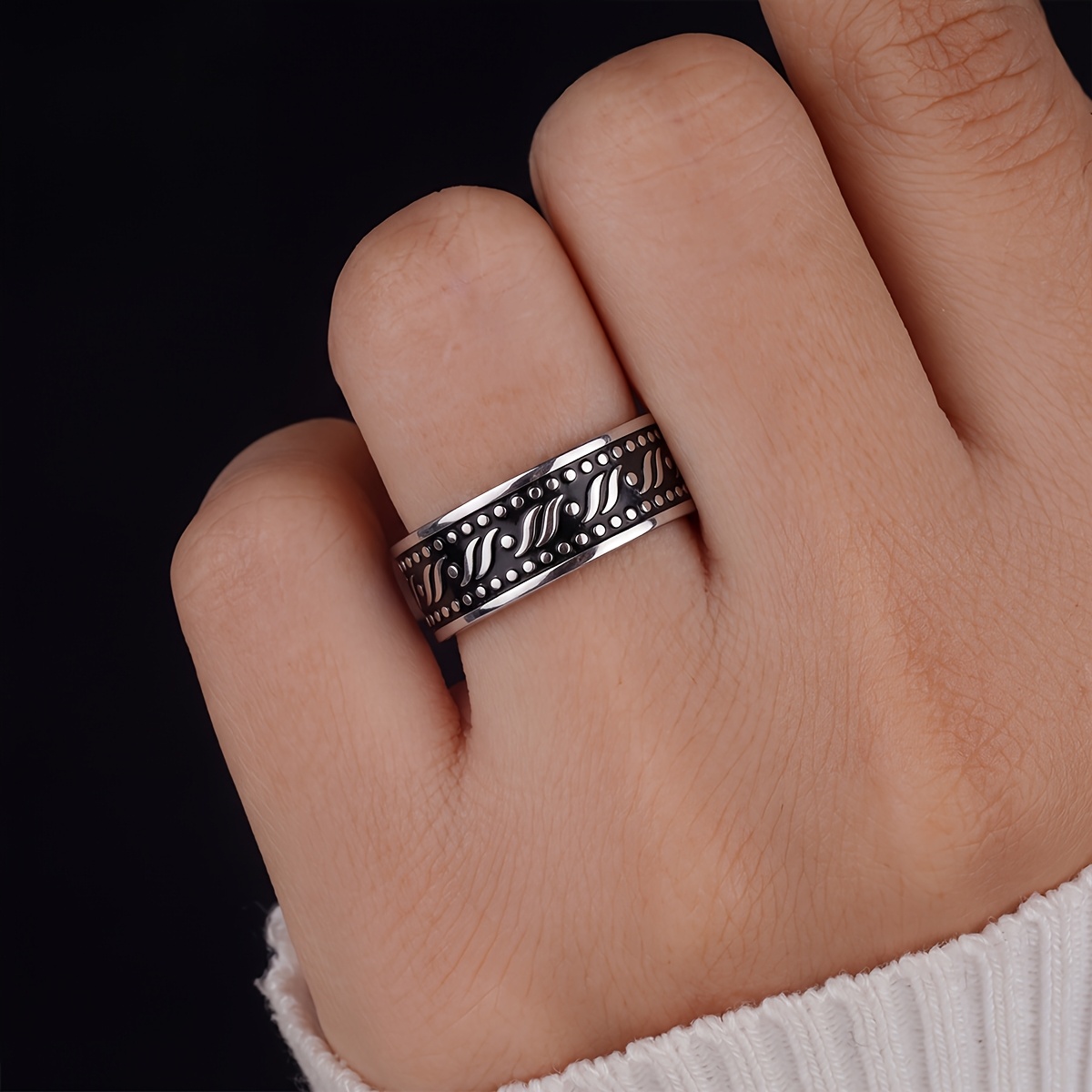 Women's Trendy Texture Double-Layer Ring, Elegant Design