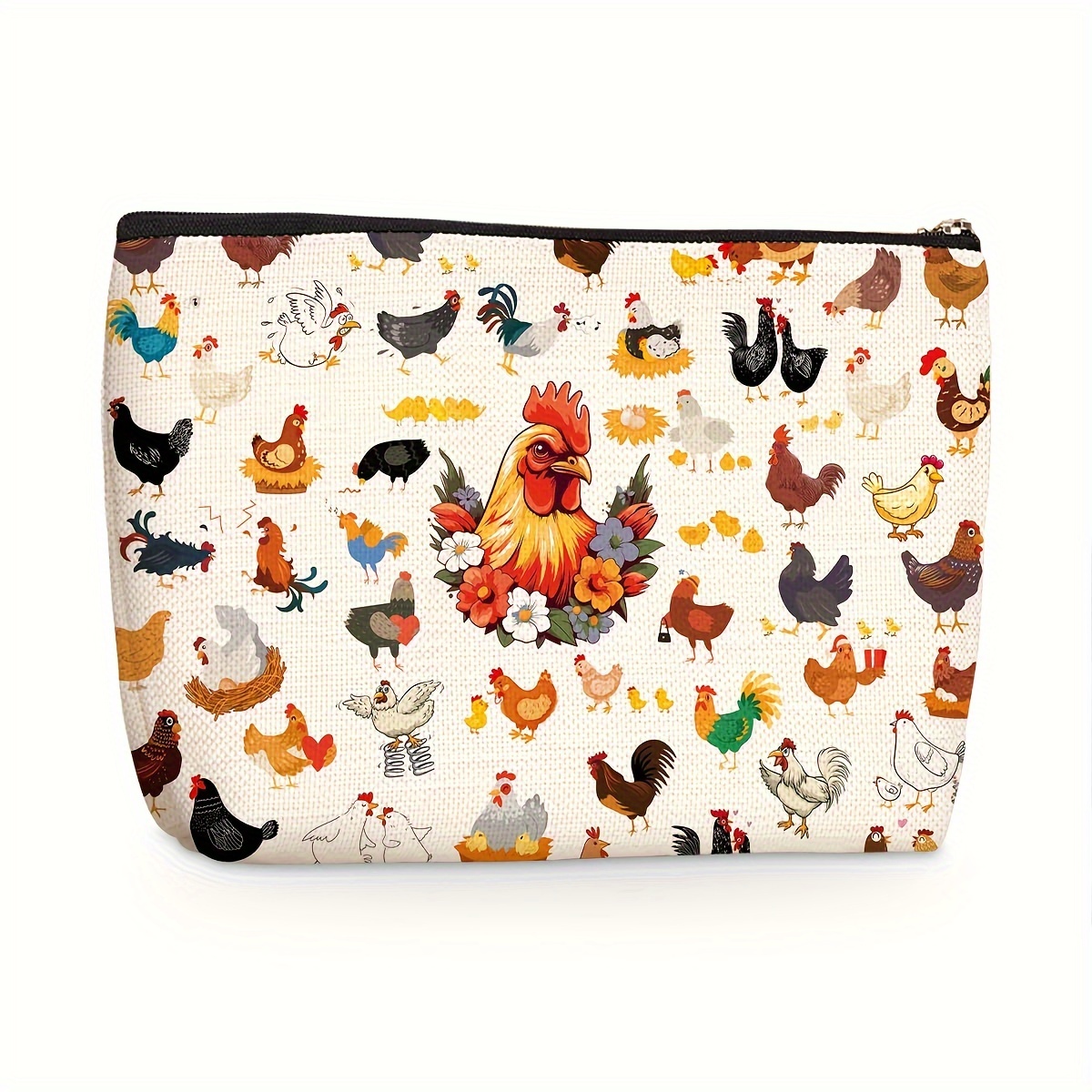 

Chicken Gifts For Chicken Lovers, Women Makeup Bag, Animal Lover Gifts For Female Sister Daughter Friend Bestie, Graduation Birthday Friendship Chicken Cosmetic Bag