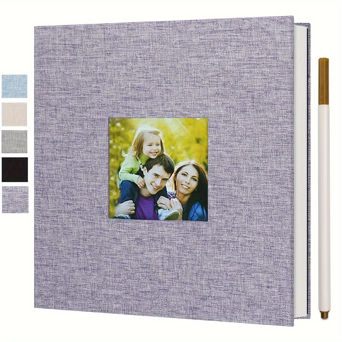 

Diy Linen Album - -, Holds 4x6 & 2x3 Photos, Display & Metal Pen - For Decor &