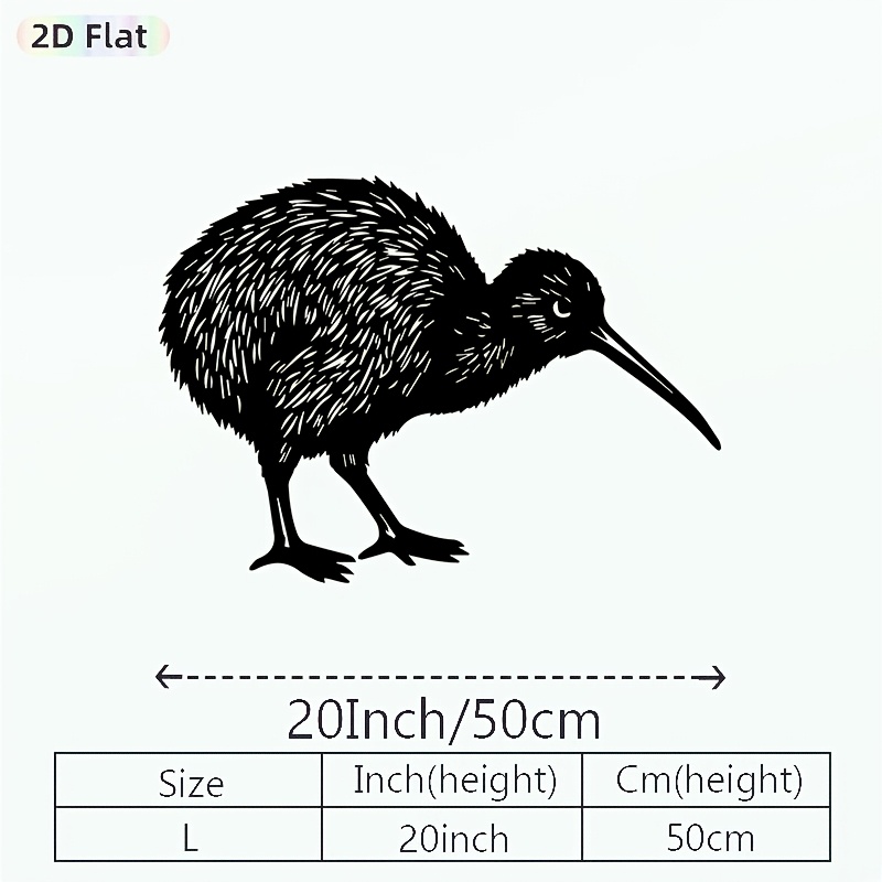 TEMU 1pc Kiwi Bird Metal Wall Sculpture - Iron Bird Mural, /outdoor Garden Fence Decor, New Zealand-themed Gift Suitable For Christmas, Easter,