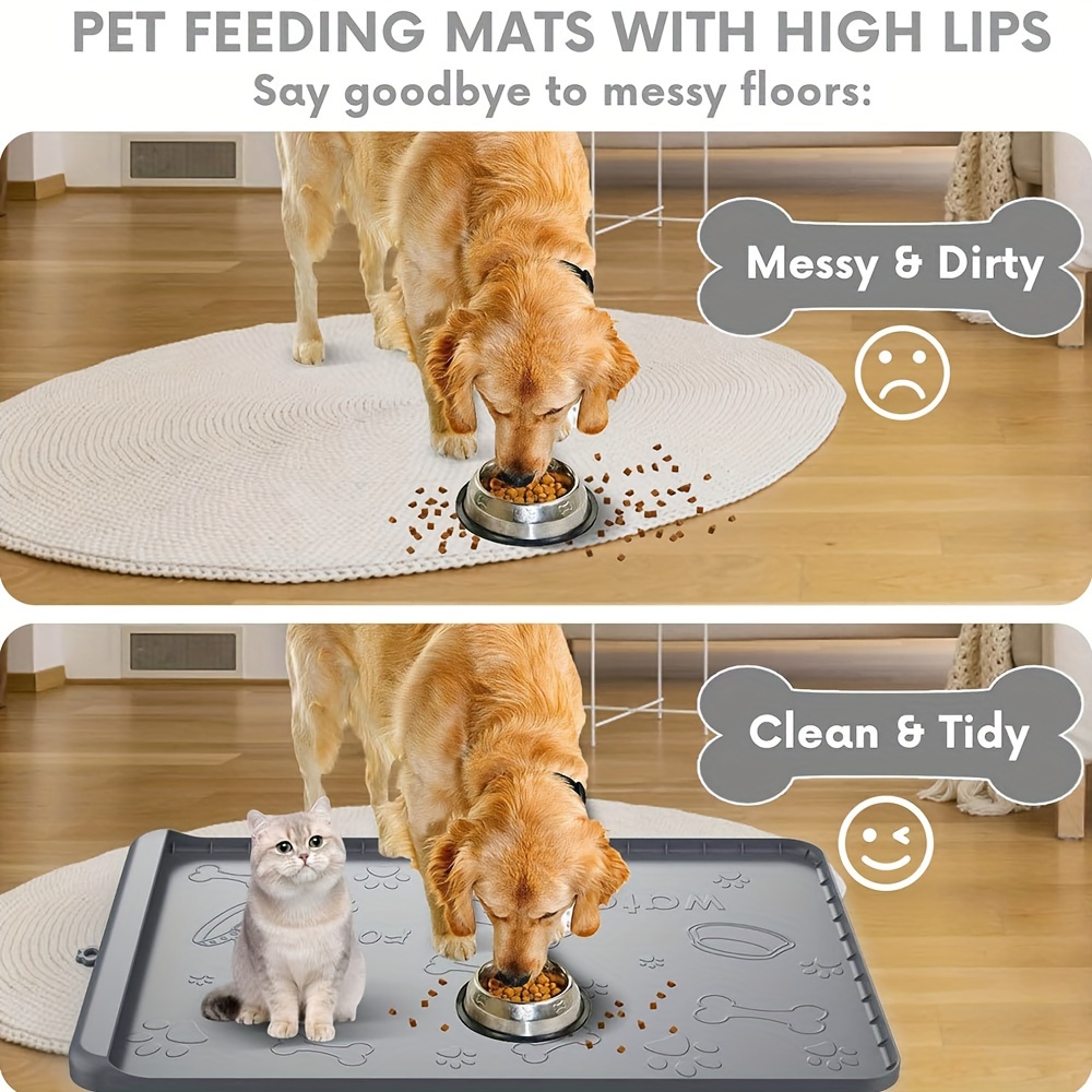 Dog feeding mat with lip best sale