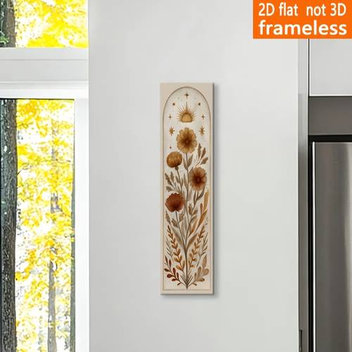 poza articolului tablou decorativ 2d, plat, 2d, plat, 2d, plat. acesta un tablou decorativ plat, alungit, cu un design floral în stil cu soare și , perfect pentru moderne a în stil . potrivit pentru dormitoare, holuri și alte zone interioare.