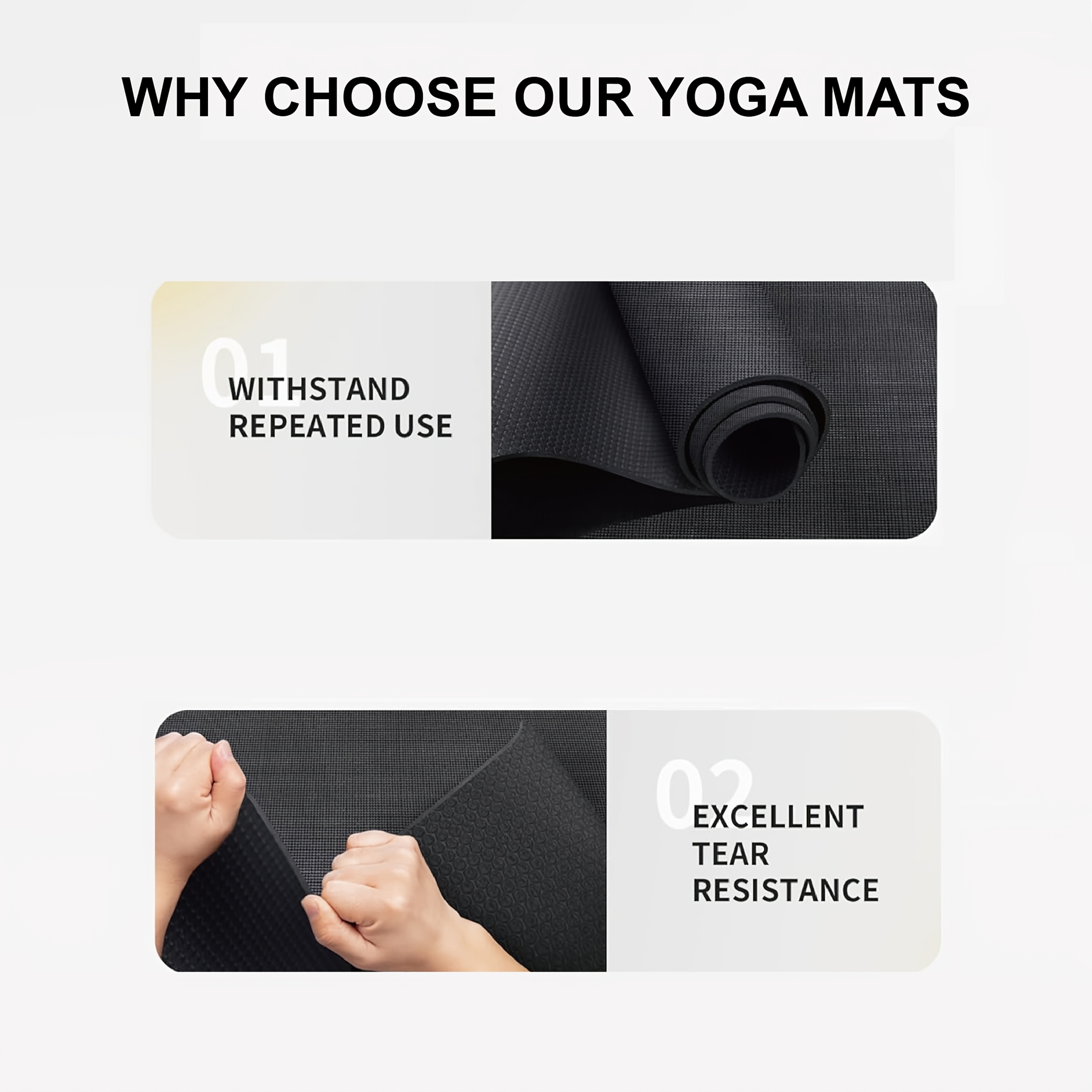 1 High-Density EVA Yoga Mat | Durable Professional Mat for Men and Women, Home Exercise, Non-Slip 3mm Pilates Mat with Shock Absorption and Portability, Essential for Yoga, Stretching, Home Gym, Core Workouts, and Floor Training