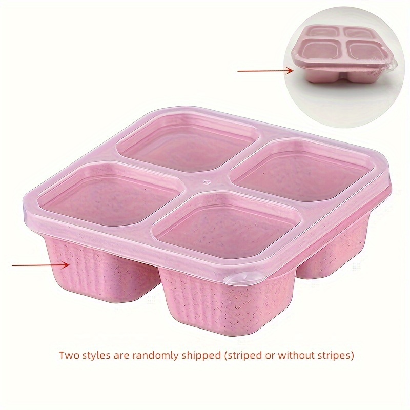 Snack Box Four grid Transparent Cover Snack Plate Dried - Temu