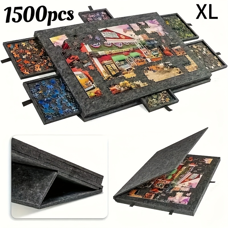 1500-teiliger Puzzletisch Mit 6 Schubladen - Tragbarer Puzzlebrett Mit Ständer