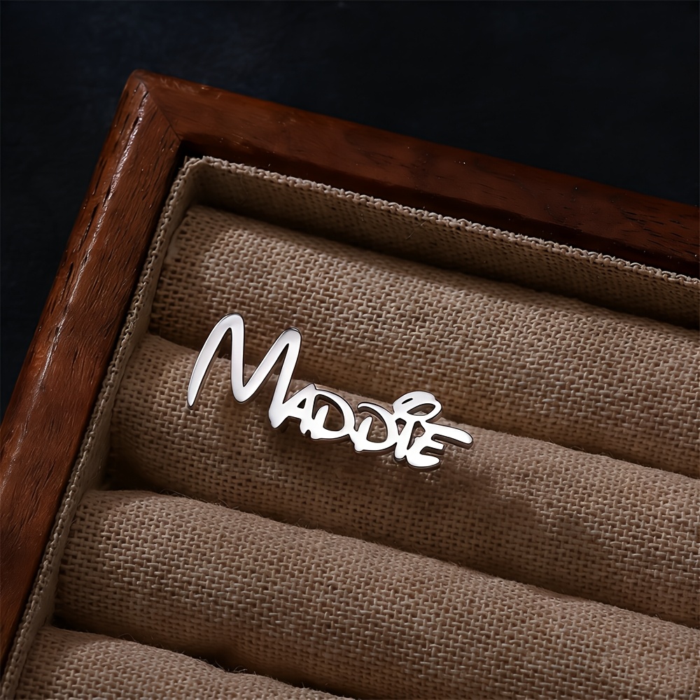 TEMU Stainless Steel Custom Minimalist Name Brooch, Exquisite, Elegant, Personalized And Fashionable, Custom Unique Brooch Gift For Ladies, , Perfect