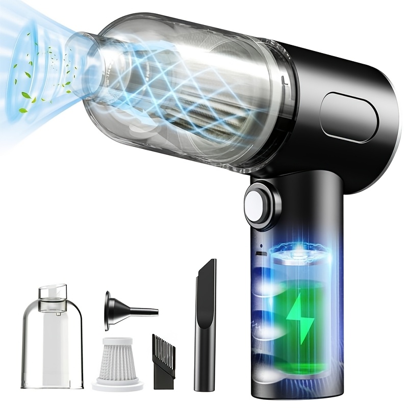 TEMU 1pc Powerful 9000pa Cordless Car Vacuum Cleaner - Ultra-lightweight, Portable, And For Home And Car Interior Cleaning, Pet Hair, And - Rechargeable And Convenient For Daily Use