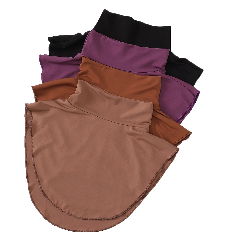 TEMU 4pcs Set Solid Color Detachable Collar Top Accessory, High Collar Detachable Collar For Clothing Coordination
