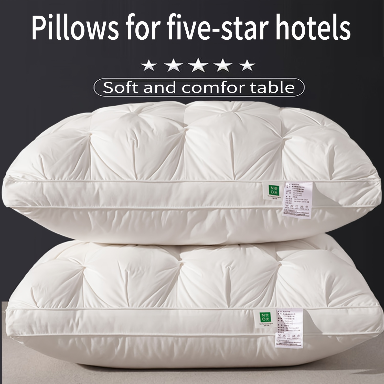 E-shop Luxuriöses, flauschiges Hotelkissen, tiefer , weich und druckentlastend, Cervical-Kissenbezug, waschbar, hypoallergen mit Reißverschluss,