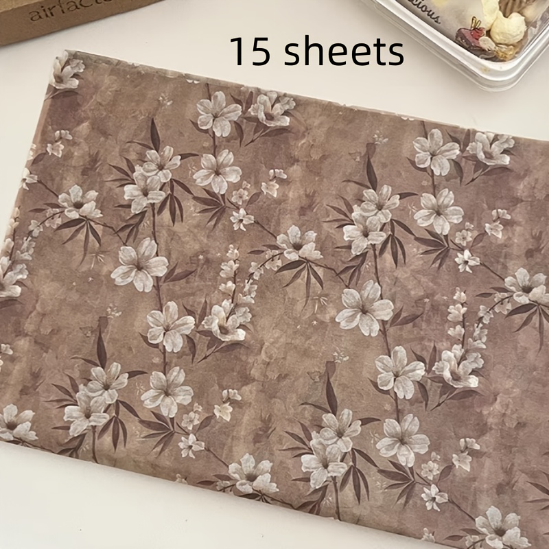 Image of New Chinese Apricot Pattern Packaging Tissue -20 '' X 14 '' Gift Packaging Thin Paper, Suitable For Wedding, Festival Gifts, Birthday Gift Packaging, Bouquet Packaging, Gift Bag Filling, Party Gifts
