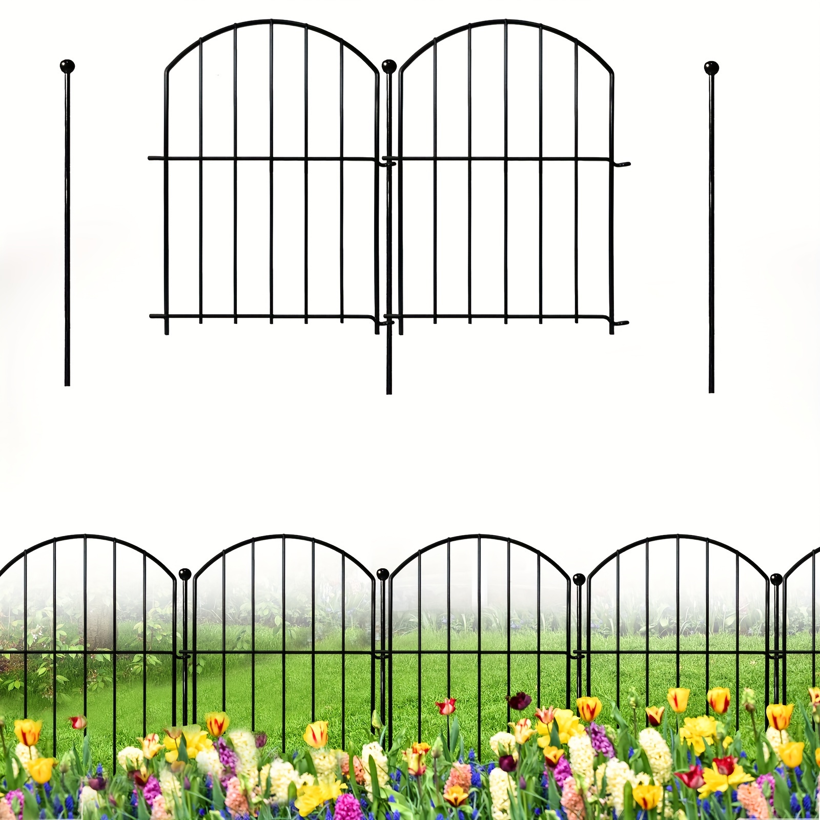 

Rust-proof Metal Garden Fence Border Reusable Decorative Garden Fence, Dog Animal Fence, Outdoor Yard Flower Bed Edge Landscape Decoration