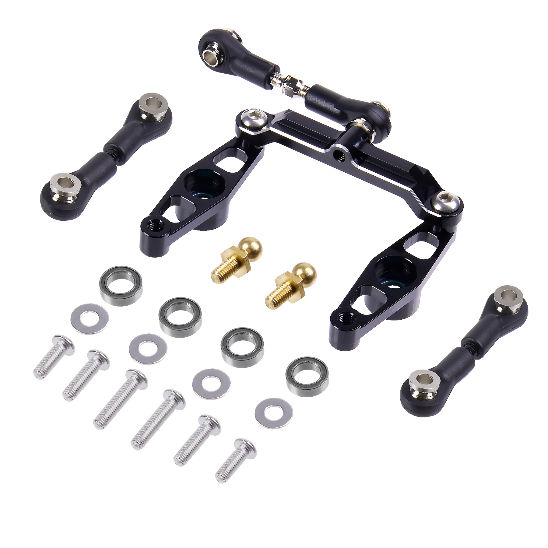 Rc Aluminum Alloy Ball Bearing Crank Steering Set With Tie Rod Steering Assembly For 1/10 Tt-02, Tt-02d, Tt-02e, -b Upgrade
