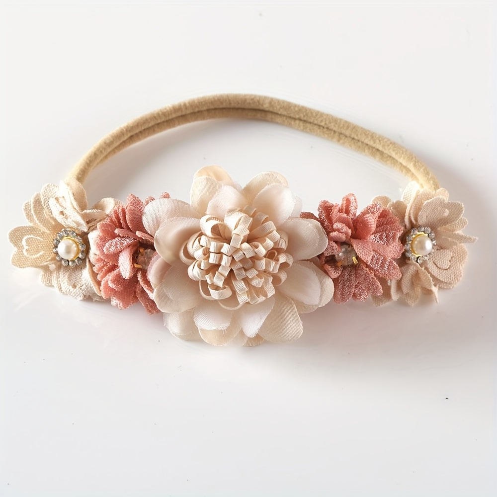 Nylon Soft Hair Tie, Creative Artificial Flower Elastic Headband, Cute Photo Hair Accessory