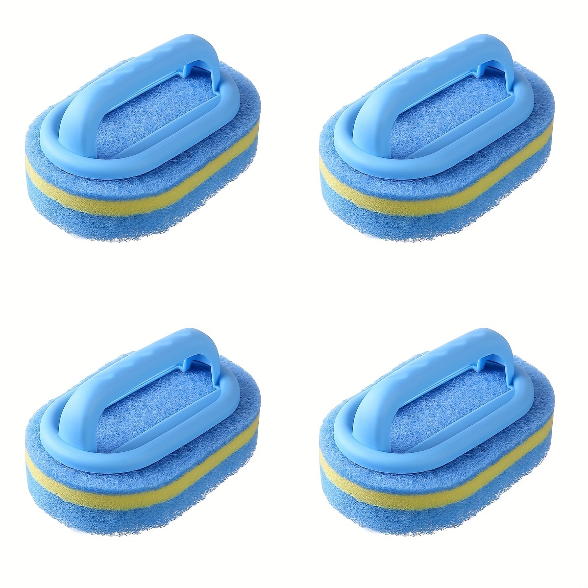 

4pcs/2pcs Sponge Eraser Tub And Tile Cleaner With Handle - Powerful Scrubber For Kitchen, Pool, Dishwashing And Cleaning