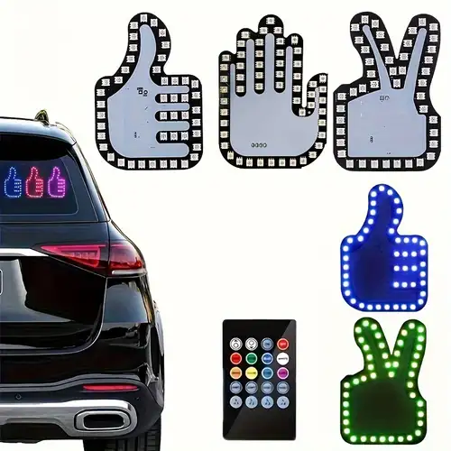 Car Led Gesture Light Car Finger Light With Remote Road Rage