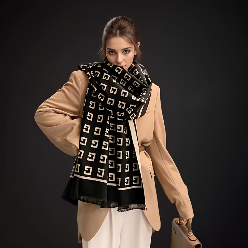 Image of Luxurious Cashmere Scarf, Extra Long Easy Elegant Shawl, Versatile Warm Neck Wrap For Winter, Ideal For Office And Outdoor Use