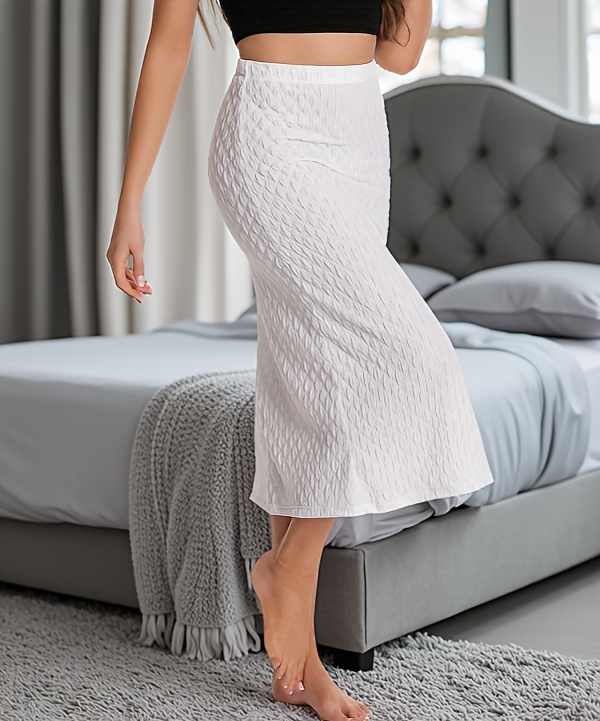 womens elegant viscose bubble skirt breathable lounge casual skirt with   support hand washable solid   for home   casual attire medium support wear details 0