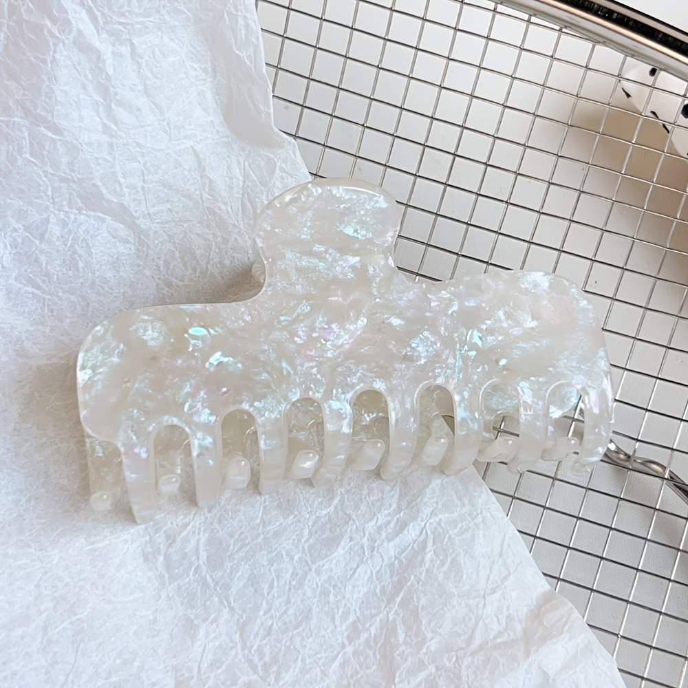 TEMU 1pc Colorful Shell Pattern Hair Clip, Large Acetate Hair Clip, Gentle Fairy Bun Clip For The Back Of , Accessory, Versatile For Commuting,