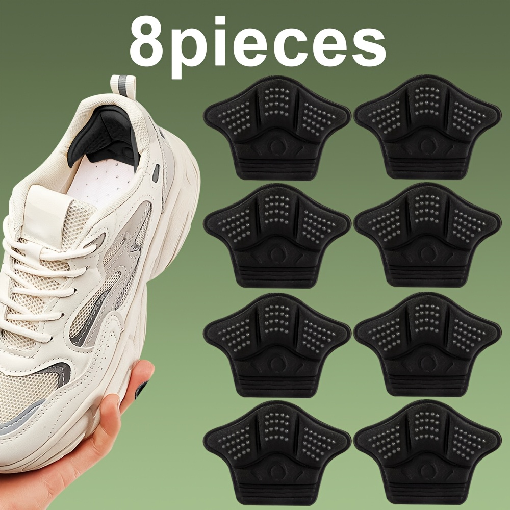 TEMU Lot de 8 semelles intérieures épaissies en éponge auto-adhésives, pour ajuster des chaussures larges à une taille plus petite, patins de pour