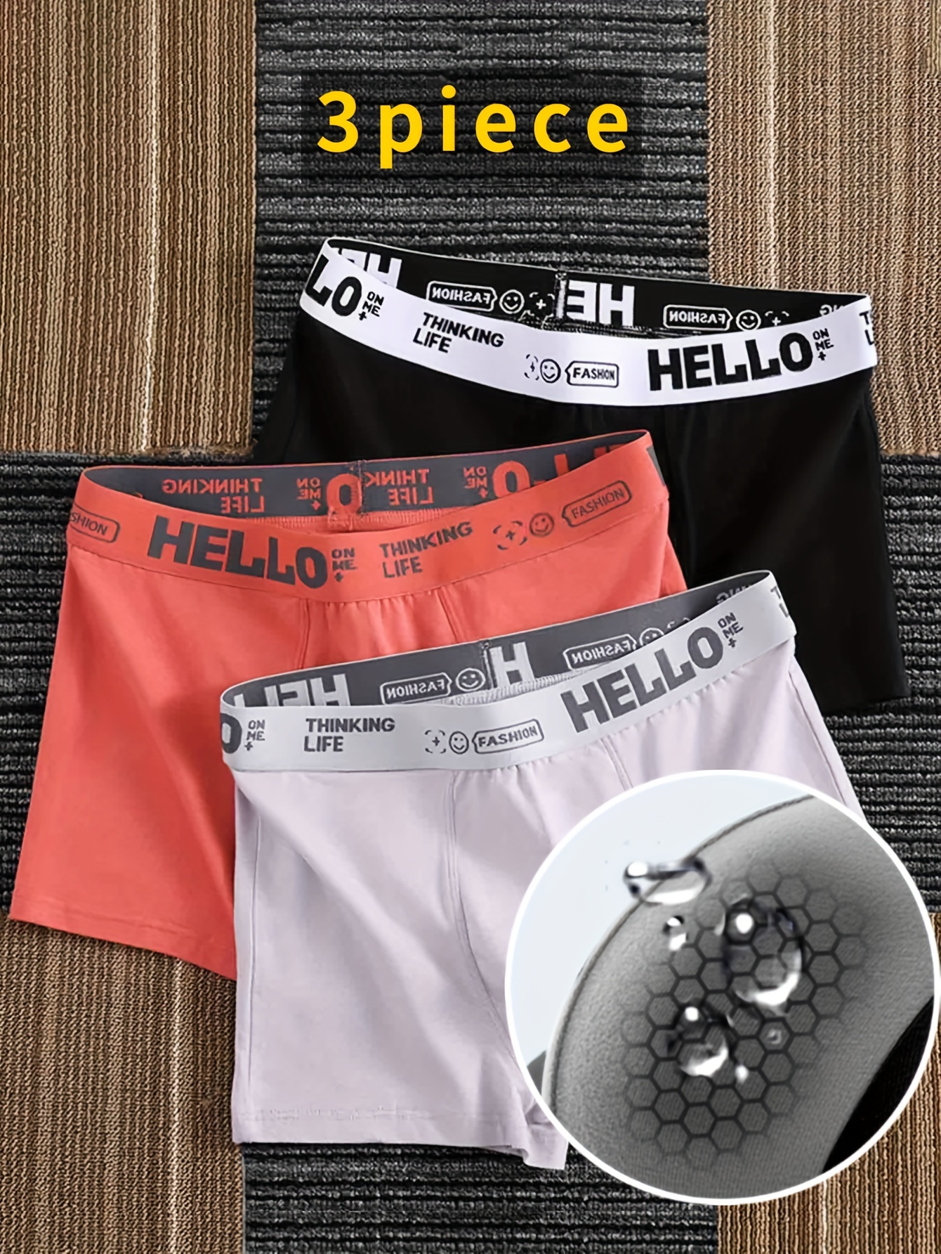 Men'S Underwear Cotton Boxer Boxer Lelaki Trend Hello Breathable