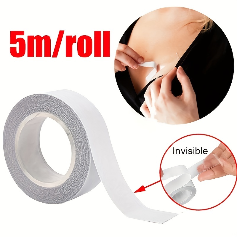 1 Roll Hypoallergenic Double-Sided Clothing Tape - Waterproof & Sweatproof, Self-Adhesive Strips for Secure Fitting & Comfortable Wear, Ideal for Dresses & Blouses