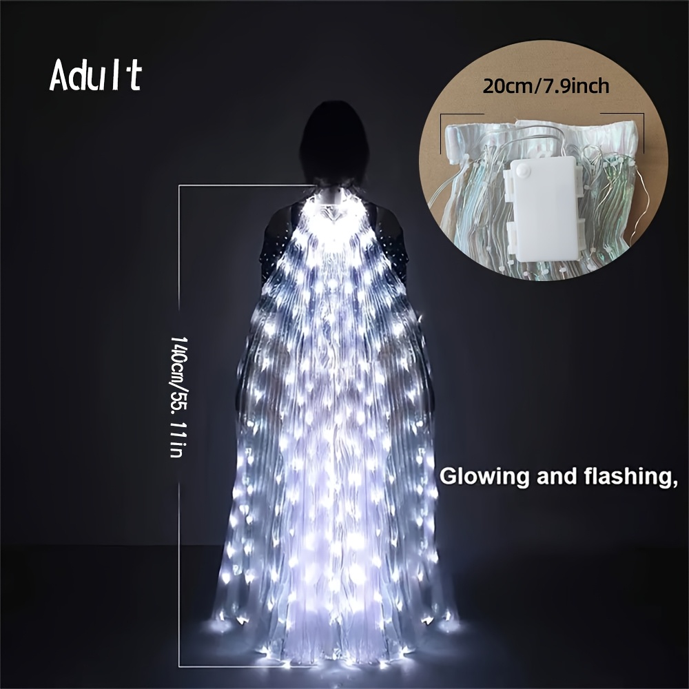 led glow cape   green light up costume for parties stage performances and festivals polyester battery powered aa batteries not included
