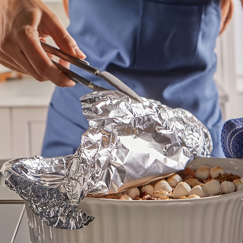 1 Pack Heavy Duty Aluminum Foil Roll - 30.48 cm Wide Food Grade Thick Kitchen Foil, Non-Stick & Waterproof Easy Tear (With Cutter Box) | for Food Storage, BBQ Prep, Graduation Party Decor, Summer Picnics | 65.66 Sq Ft, Disposable Food Storage