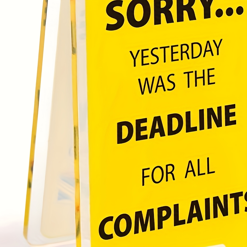 

Funny ", Was The For All Complaints" Acrylic Desk Sign - For Male And Female Colleagues - Humorous Office Decoration Accessories, Desk Decoration Clip