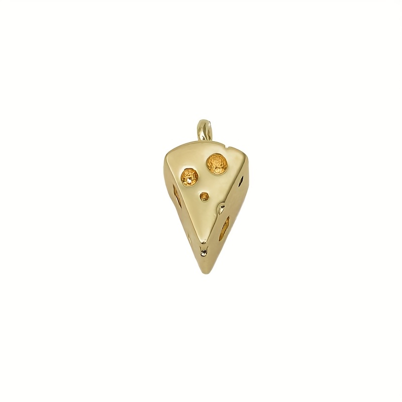 TEMU Adornos de joyería para collar, pulsera y colgante de cupcake con queso, pequeño y exquisito, chapado en cobre - RGP5691
