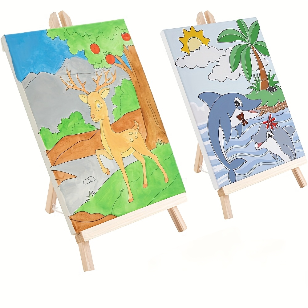 2 4   pack wooden easel stand 15 7 inch tabletop display stand for painting canvas portable photo picture and sign holder art crafts small wooden table top paint tripod station 0