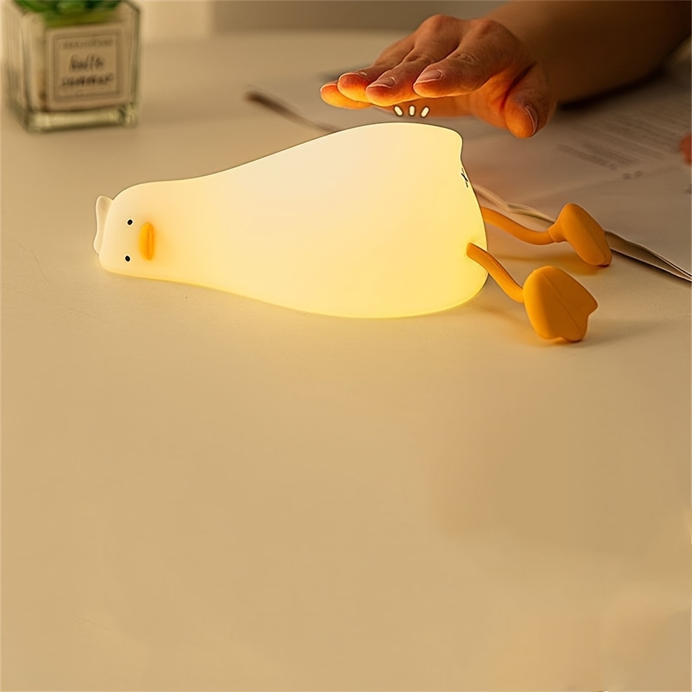 lie flat duck nightlight bedroom charging childrens sleep with sleep gift feeding bedside lamp creative siliconthe rubber patting light Product details 2