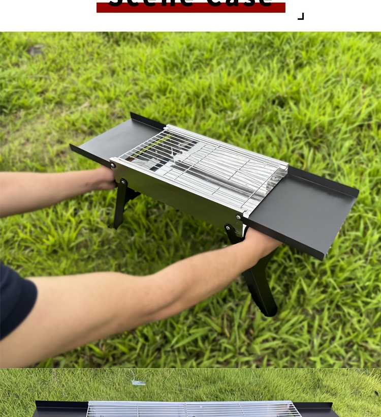 This Portable Charcoal Barbecue Grill Features a Convenient Retractable Design for Easy Transport. It Measures 17.51 Inches by 9 Inches When Stored And Expands to 28.34 Inches by 9 Inches When Set Up, Stretching to 40.74 Inches by 9.05 Inches. It Comes with Barbecue Tools And Makes a Great Gift for Men.