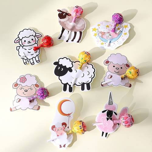 40pcs multi style lollipop cards with 8 lamb styles used for lollipop decorations suitable for eid al celebrations festive occasions and an for surprise gifts