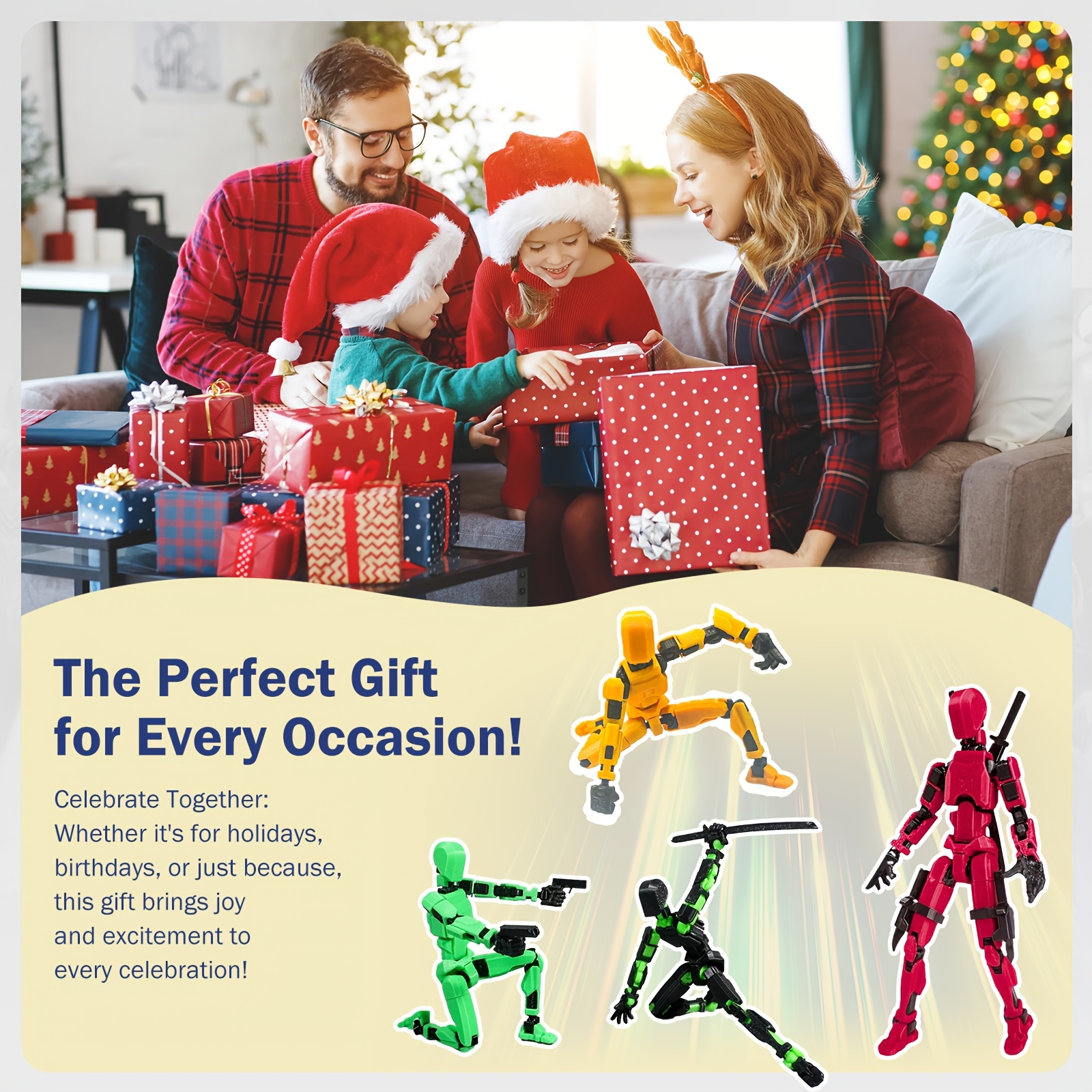 Assembled 3D Printed Multi-Jointed Action Figure Purple Black Robotic  Toy with Gun, Fully Movable, Ideal Desk Decoration Figure|Stylish Robotic 