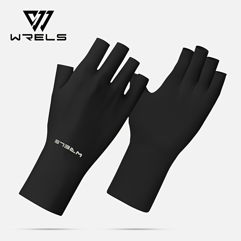 E-shop 1 Paar, WRELS Outdoor Dünne Eishandschuhe, atmungsaktiv bequem, dünne elastische Fahrrad-Halbfingerhandschuhe, ideal für Outdoor-Aktivitäten wie